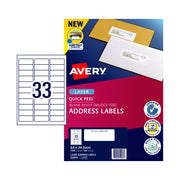 Avery Lsr Label QP L7157 33Up (Pack of 100)