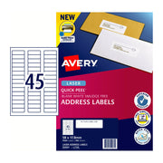 Avery Lsr Label QP L7156 45Up (Pack of 100)