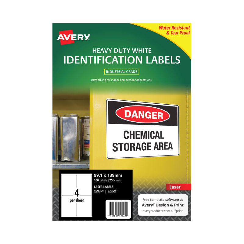 Avery LaserLbl L7069 4Up (Pack of 25)