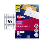 Avery Lsr Label QP L7651 65L (Pack of 100)
