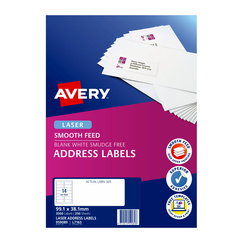 Avery Laser Label L7163 14Up (Pack of 250)