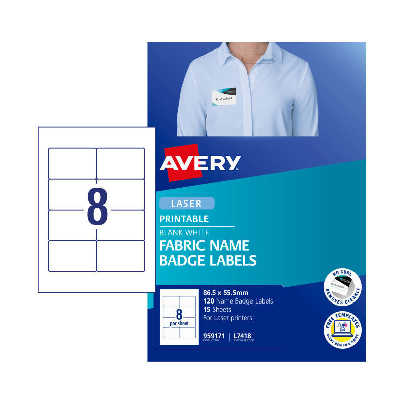Avery Laser Label L7418 8Up (Pack of 15)