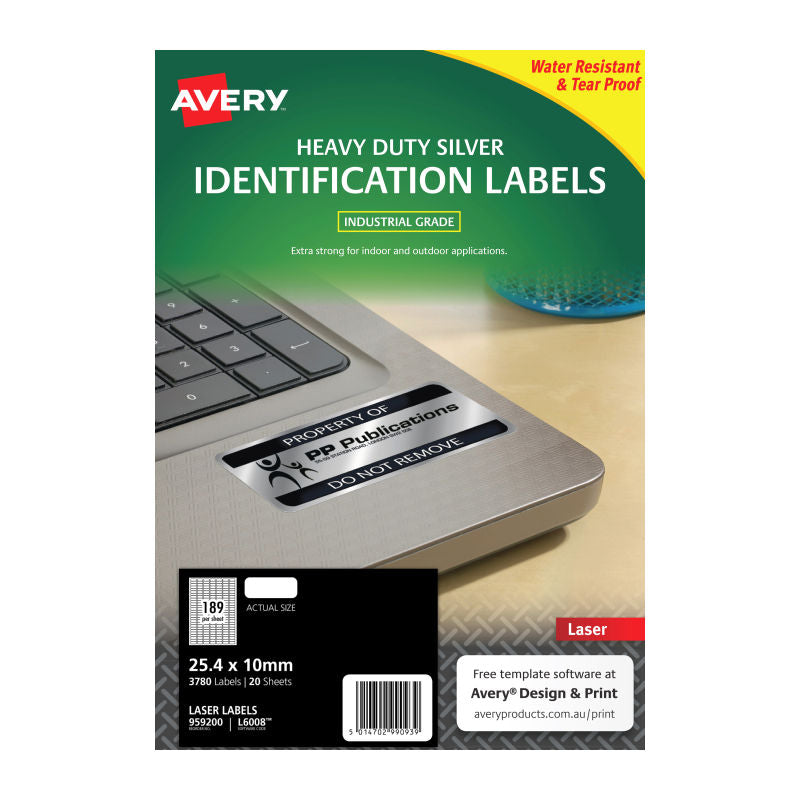 Avery LsrLbl Silver L6008 189Up (Pack of 20)