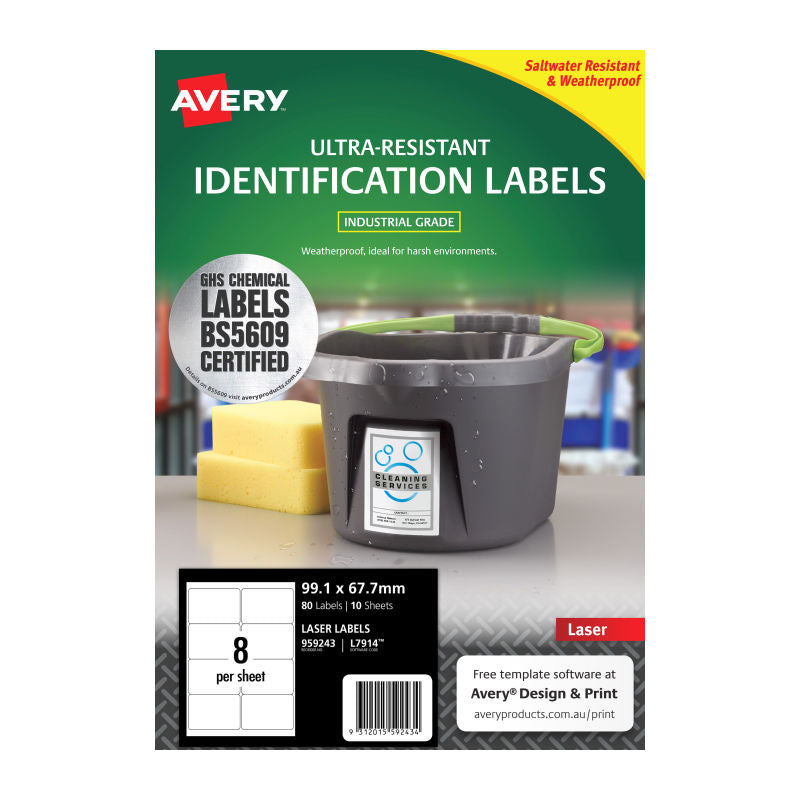 Avery Label Outdoor L7914 8Up (Pack of 10)