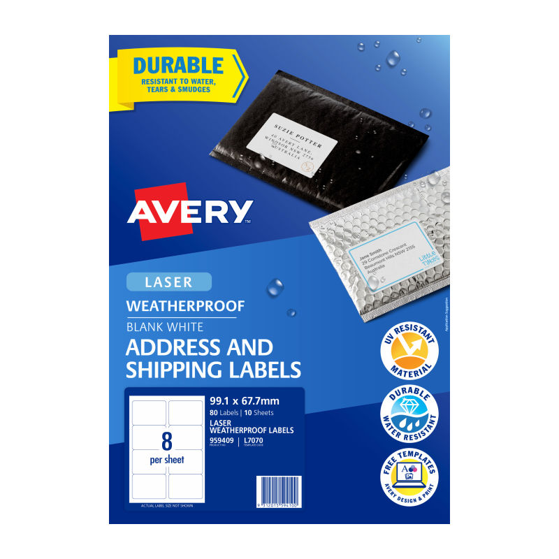 Avery Laser Lbl L7070 8Up - Pack of 10