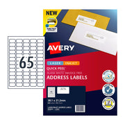 Avery Label QP L7651 65Up (Pack of 10)