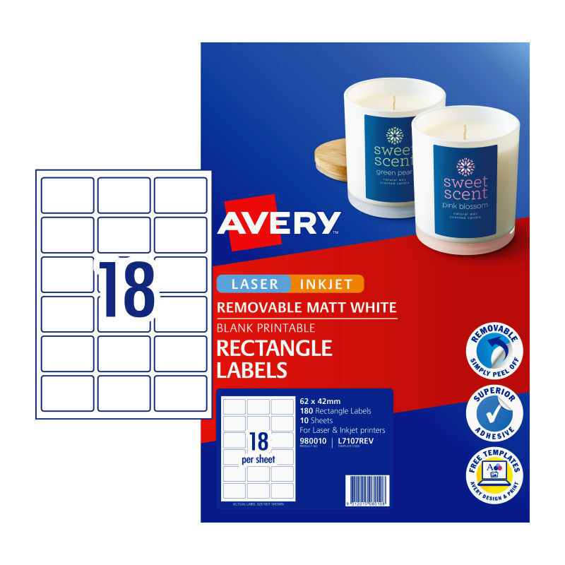 Avery Lbl Rem Matt L7017REV 18Up