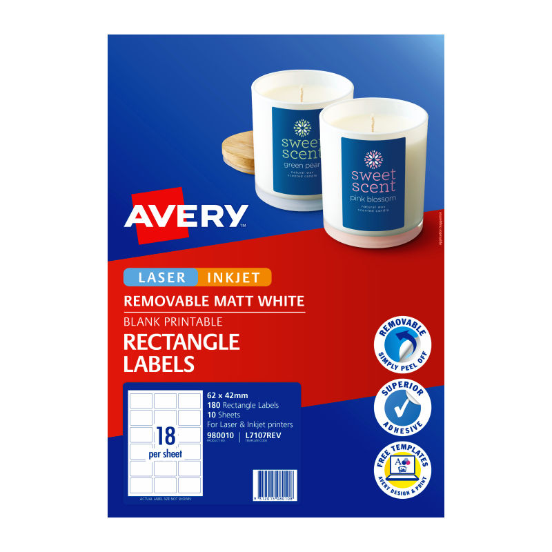 Avery Lbl Rem Matt L7017REV 18Up