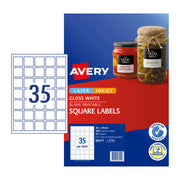 Avery Lbl Sq Gls Wht L7119 (Pack of 350)