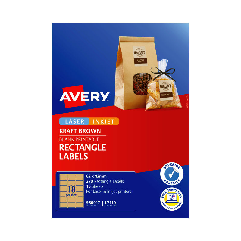 Avery Lbl Rect Brn L7110 (Pack of 270)