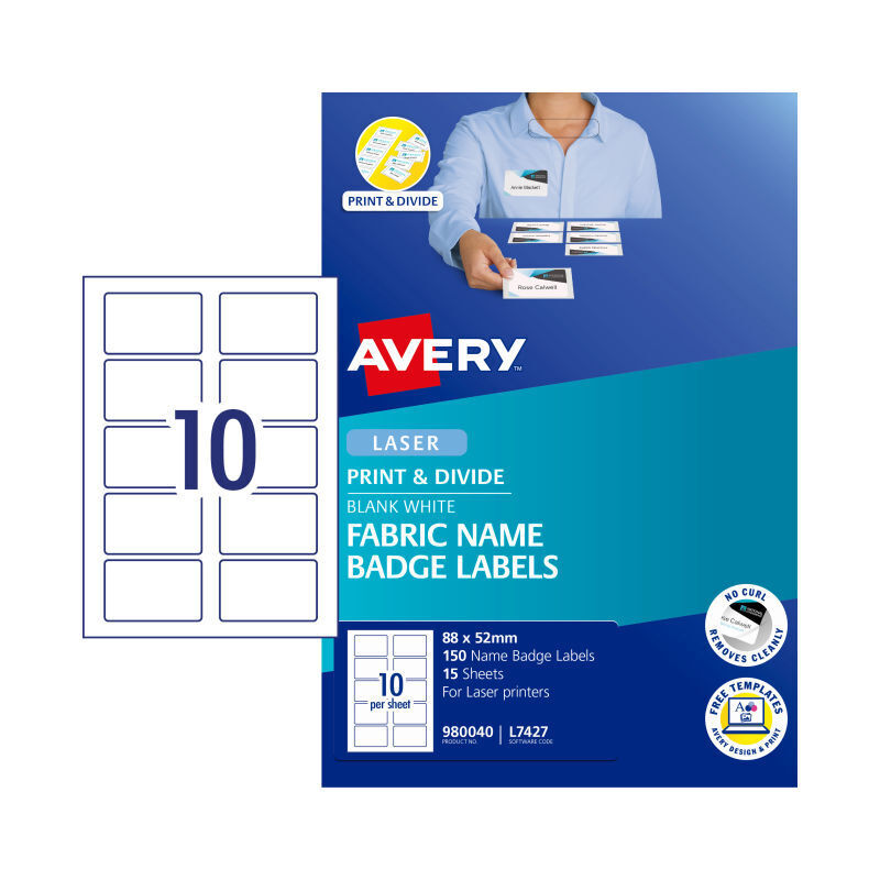 AV Name Badge L7427 10 Up Pack of 15
