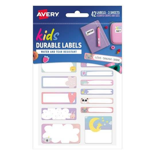 Avery Name Labels - School Multipack (Love Dream Shine): 42 Labels