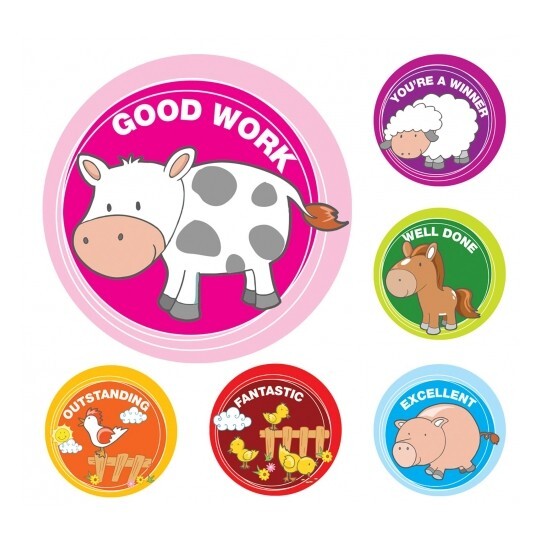 Avery Merit Stickers: Farm Animals - 30mm (Pack of 96)