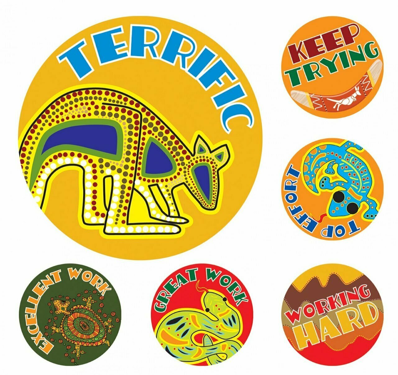 Avery Merit Stickers: Aussie Art - 30mm (Pack of 96)