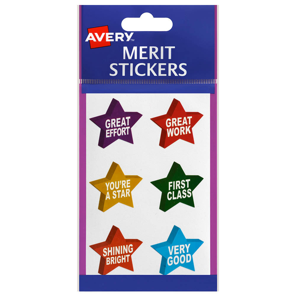 Avery Merit Stickers: 3D Stars Sticker - 30mm (Pack of 96)