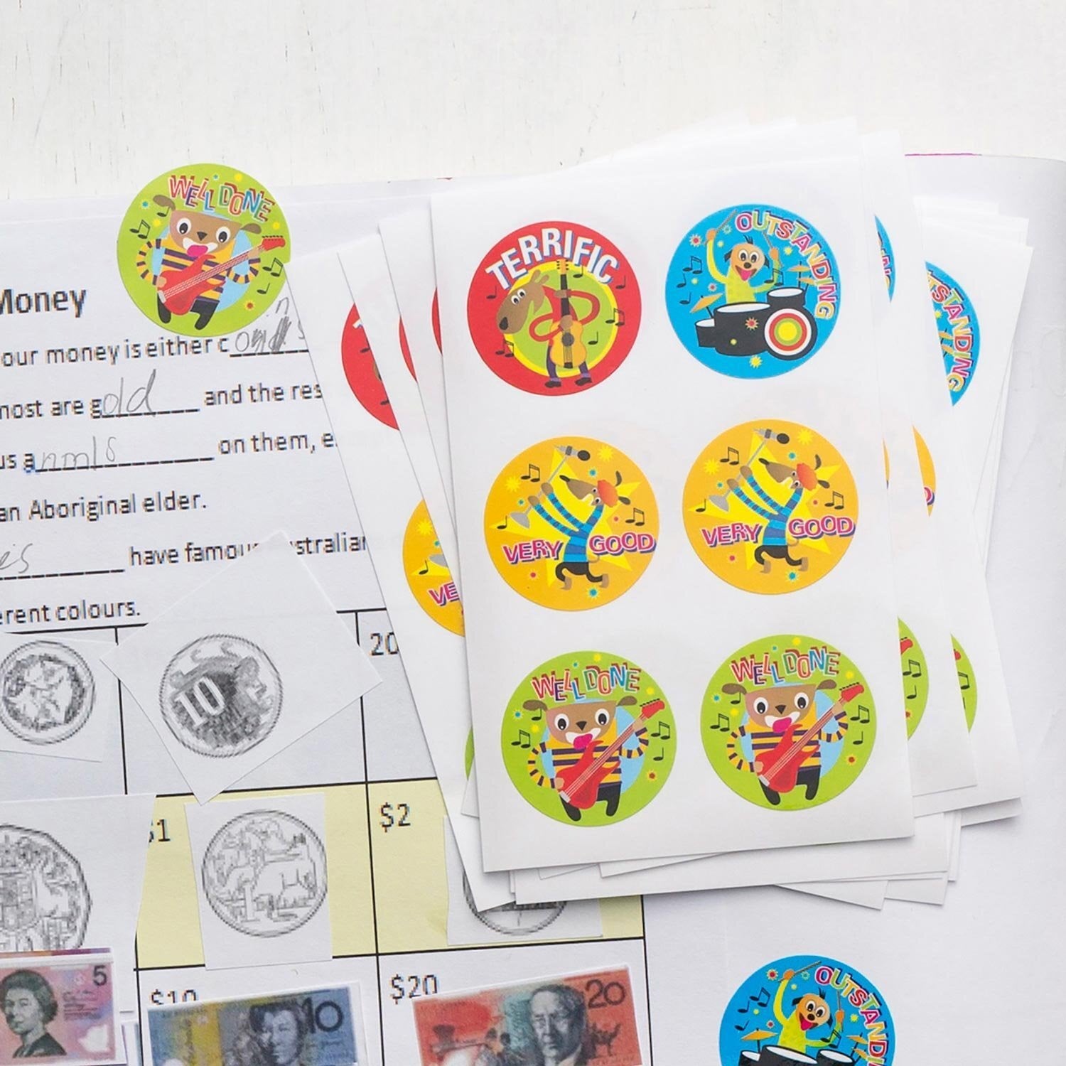 Avery Merit Stickers - Merit Cartoon Band  - 102 Stickers