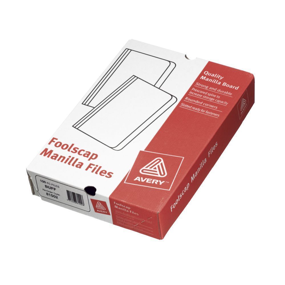 Avery Manilla Folder - Foolscap: Buff (Box of 100)