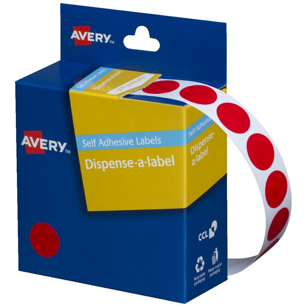 Avery Dispenser Stickers: Circle (14mm) - Box of 1050