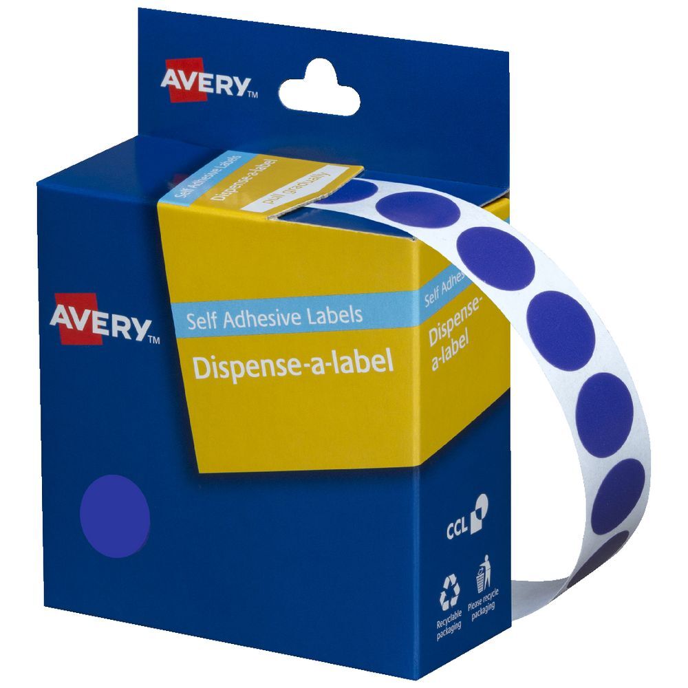 Avery Dispenser Stickers: Circle (14mm) - Box of 1050