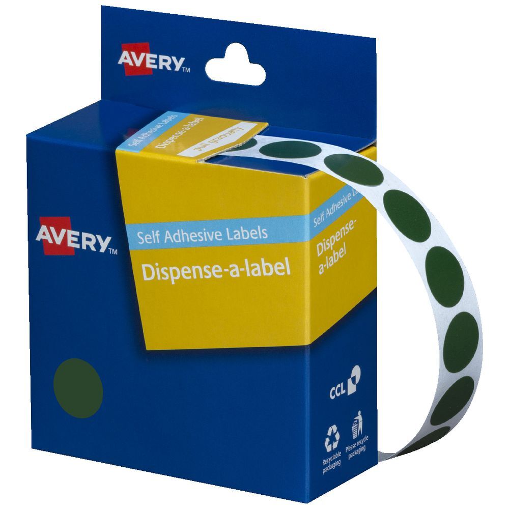 Avery Dispenser Stickers: Circle (14mm) - Box of 1050