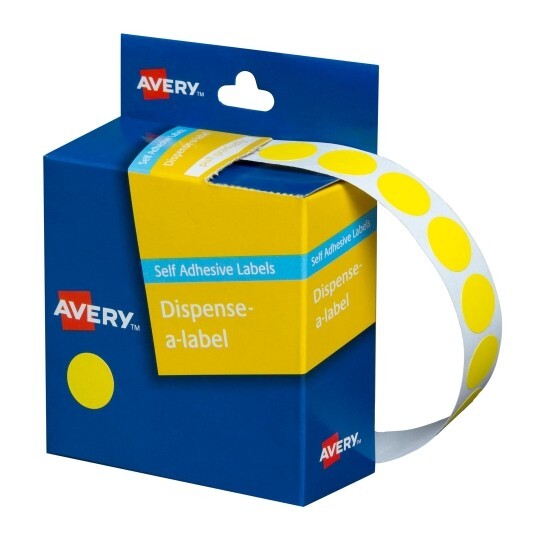 Avery Dispenser Stickers: Circle (14mm) - Box of 1050