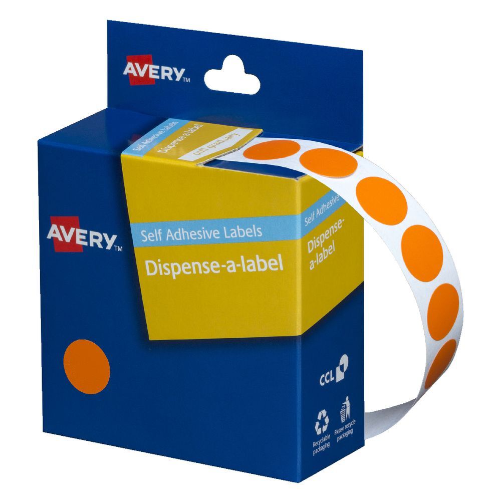 Avery Dispenser Stickers: Circle (14mm) - Box of 1050