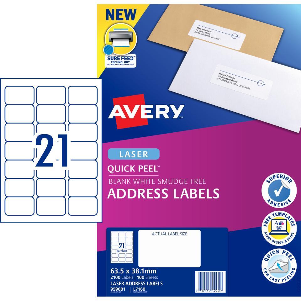 Avery Address Labels: White