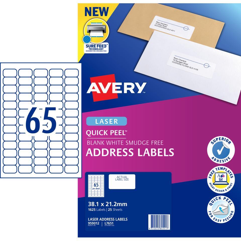 Avery Mini Mailing Labels - White (25 Sheets)
