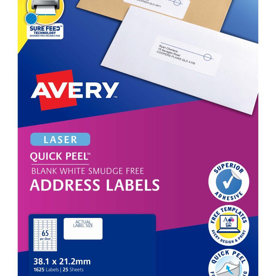 Avery Mini Mailing Labels - White (25 Sheets)