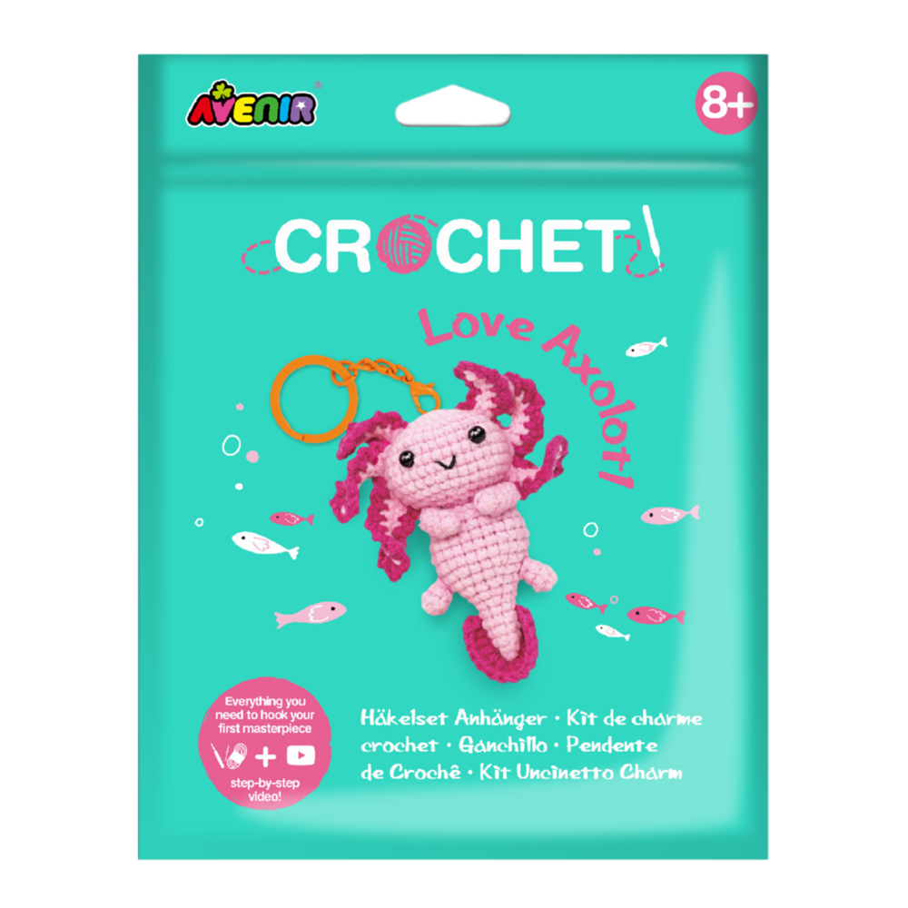 Avenir Crochet Keychain - Love Axolotl