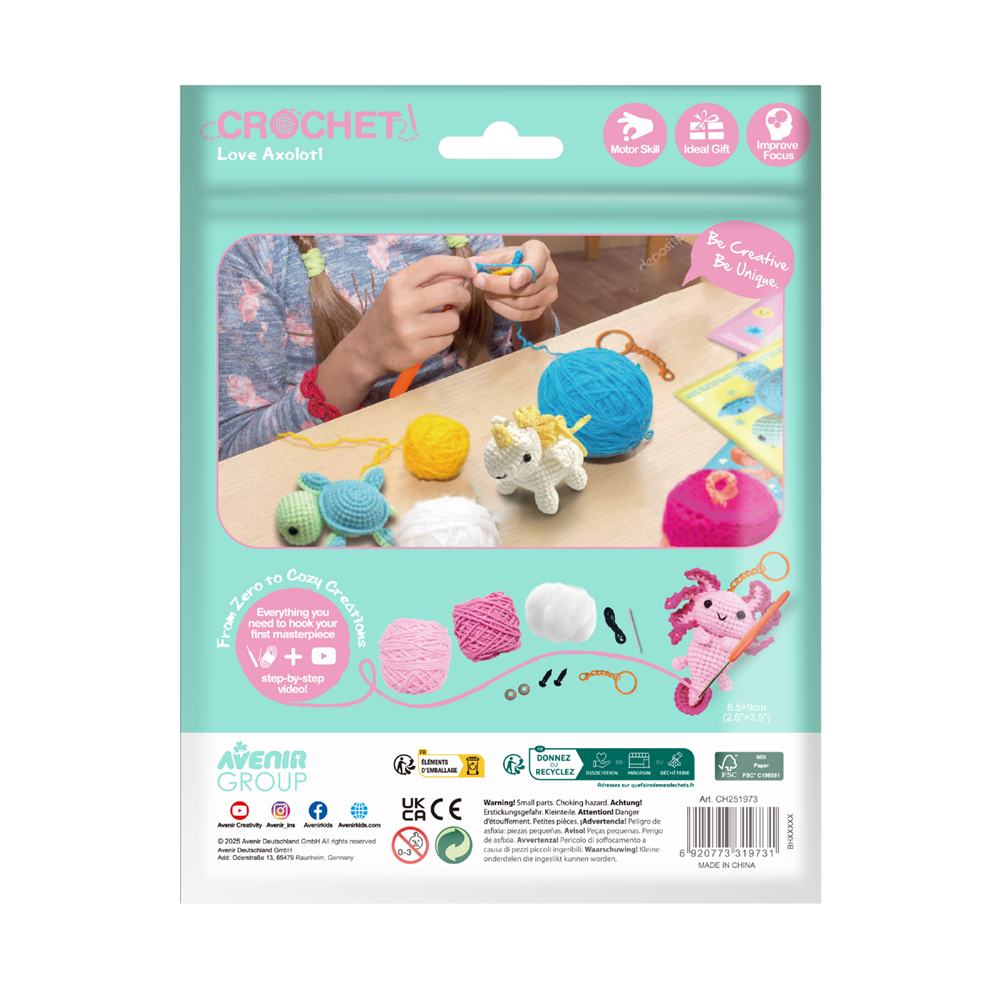 Avenir Crochet Keychain - Love Axolotl - view 2