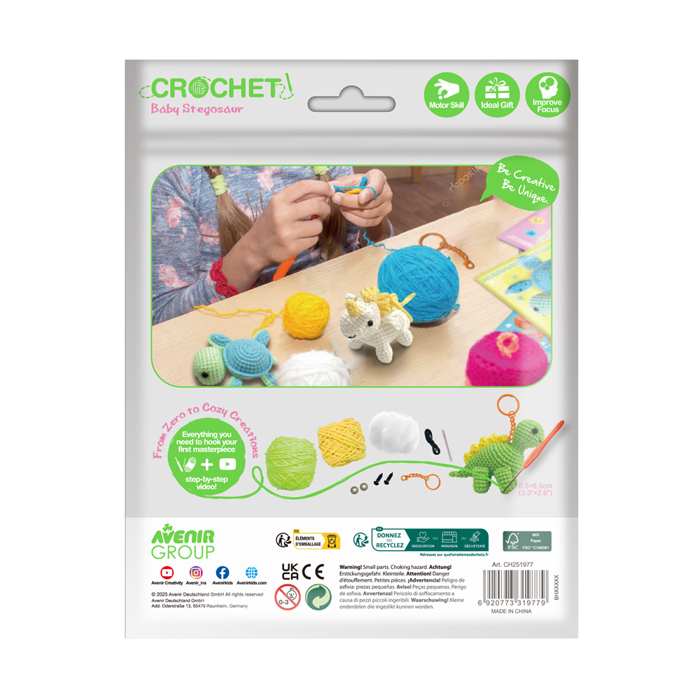 Avenir Crochet Keychain - Baby Stegosaur - view 2