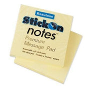 Bantex Stick On Notes - 76x76mm: Yellow (Single)