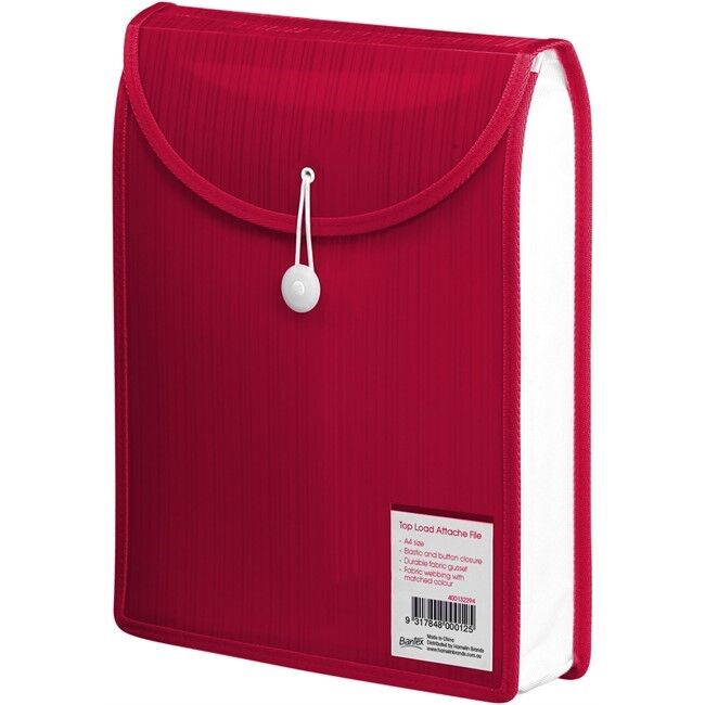 Bantex File Attache - A4 Top Opening: Red