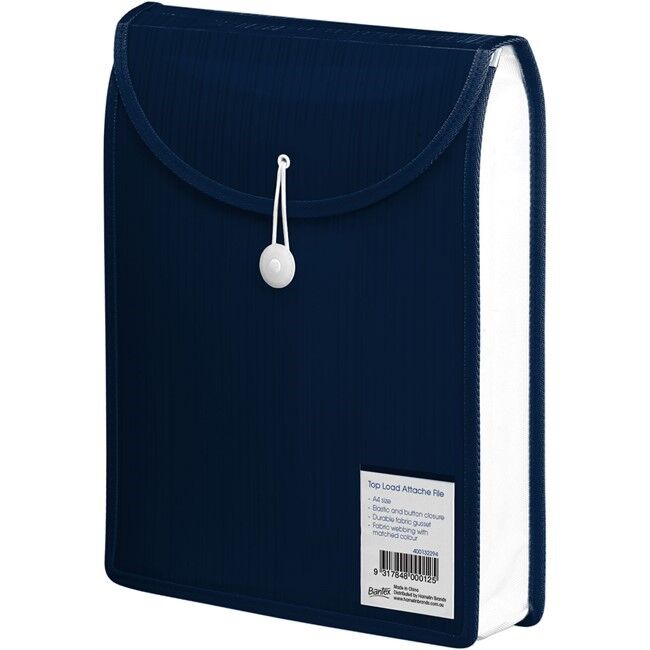 Bantex File Attache - A4 Top Opening: Navy