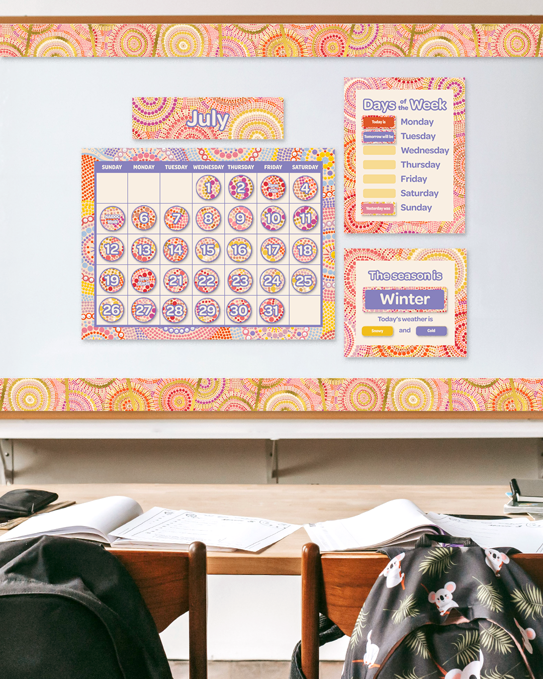 Rainbow Dreaming - Calendar Bulletin Board Set