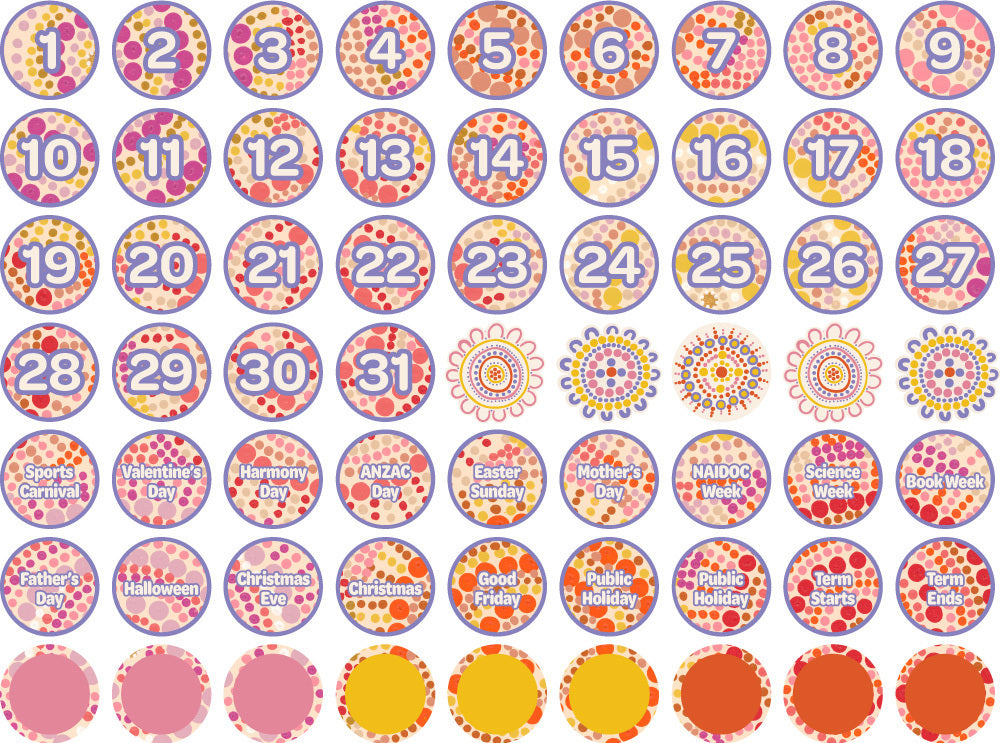 Rainbow Dreaming - Calendar Bulletin Board Set