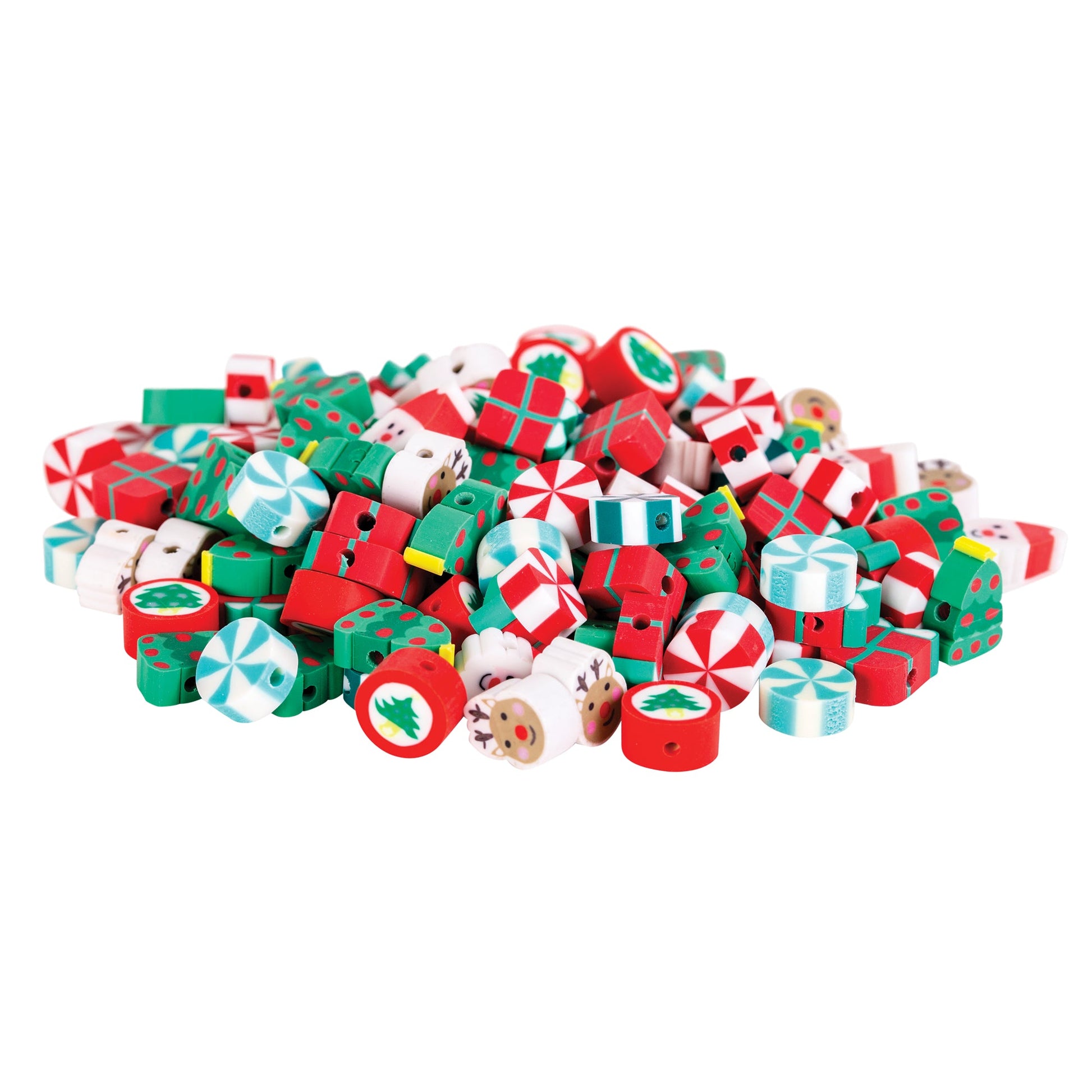 Christmas Silicone Beads 100g Jar