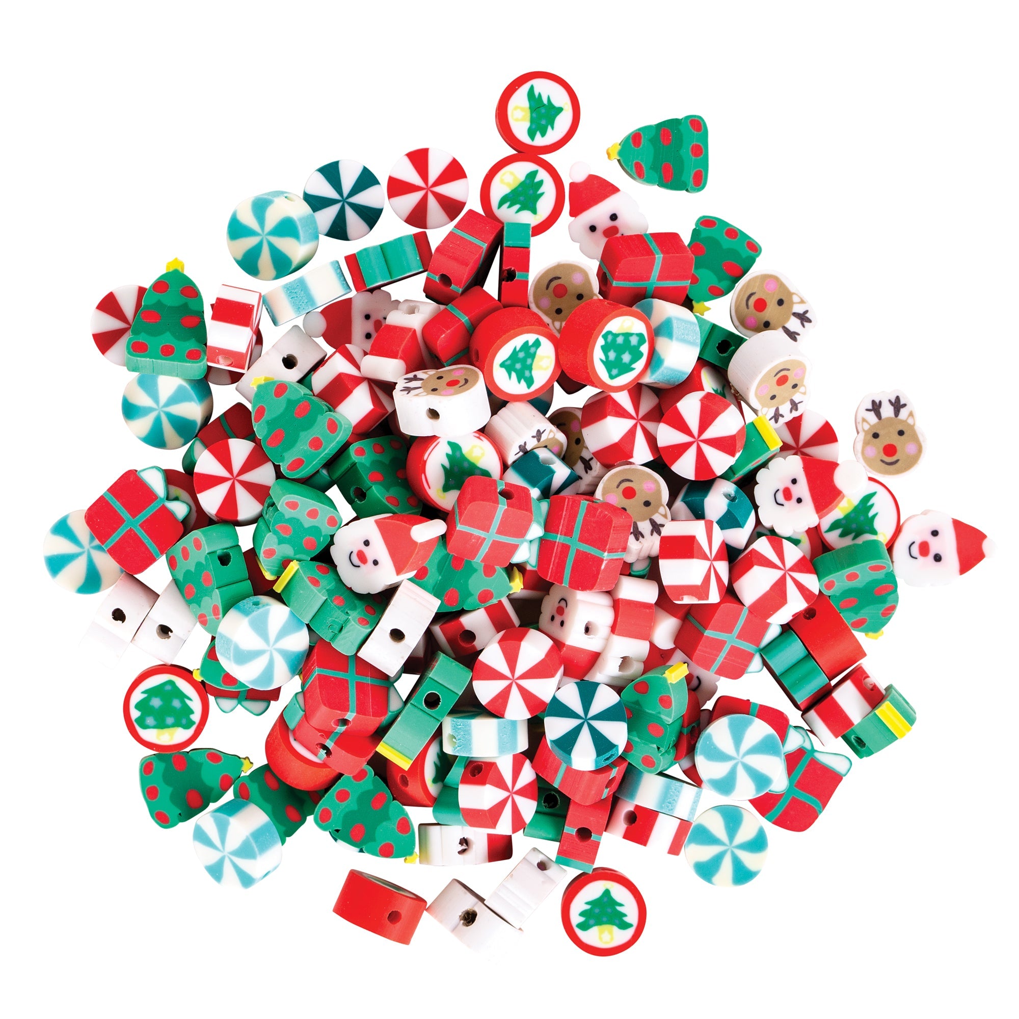 Christmas Silicone Beads 100g Jar