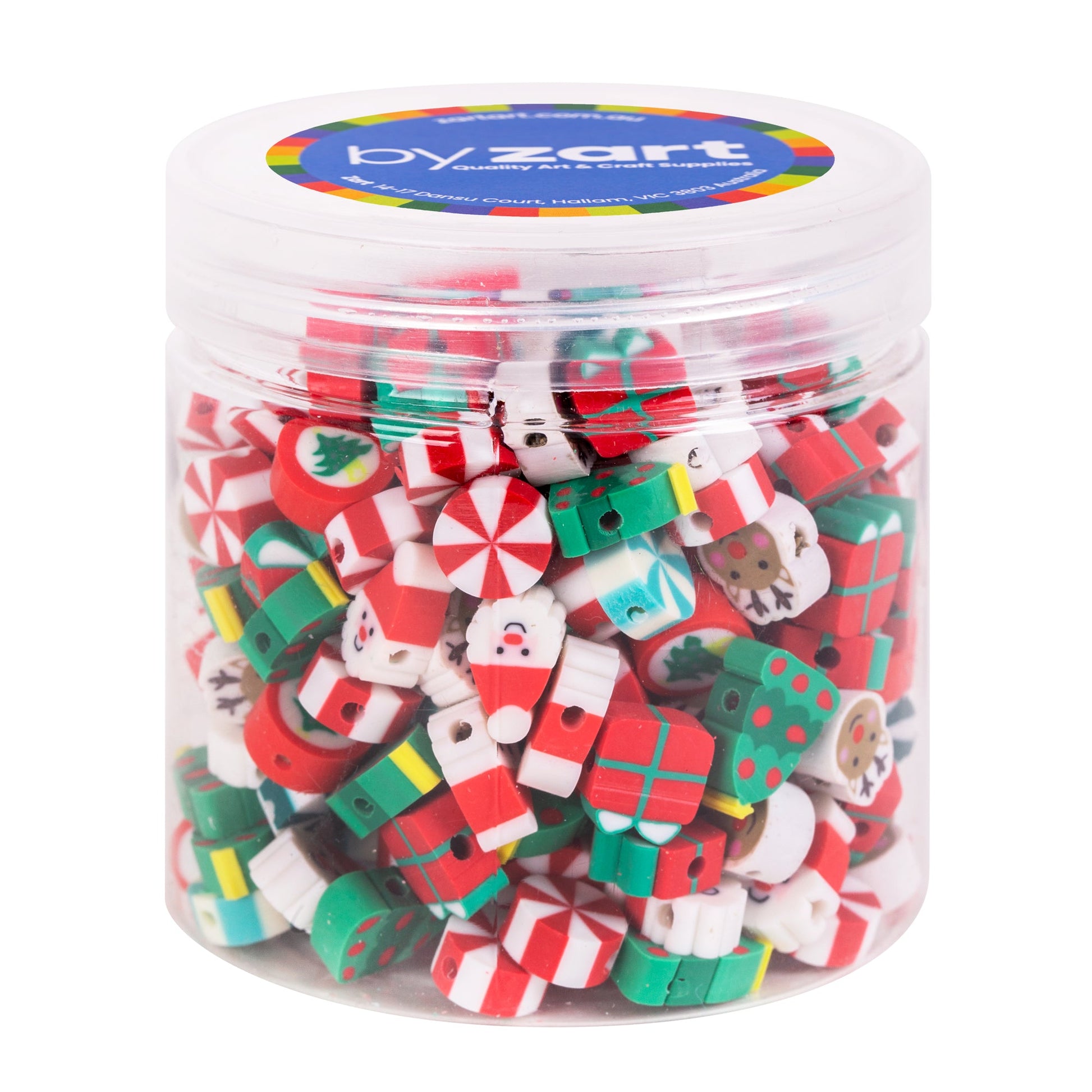 Christmas Silicone Beads 100g Jar