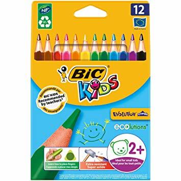 Bic Kids Evolution Coloured Pencils - Triangular (Pack of 12)