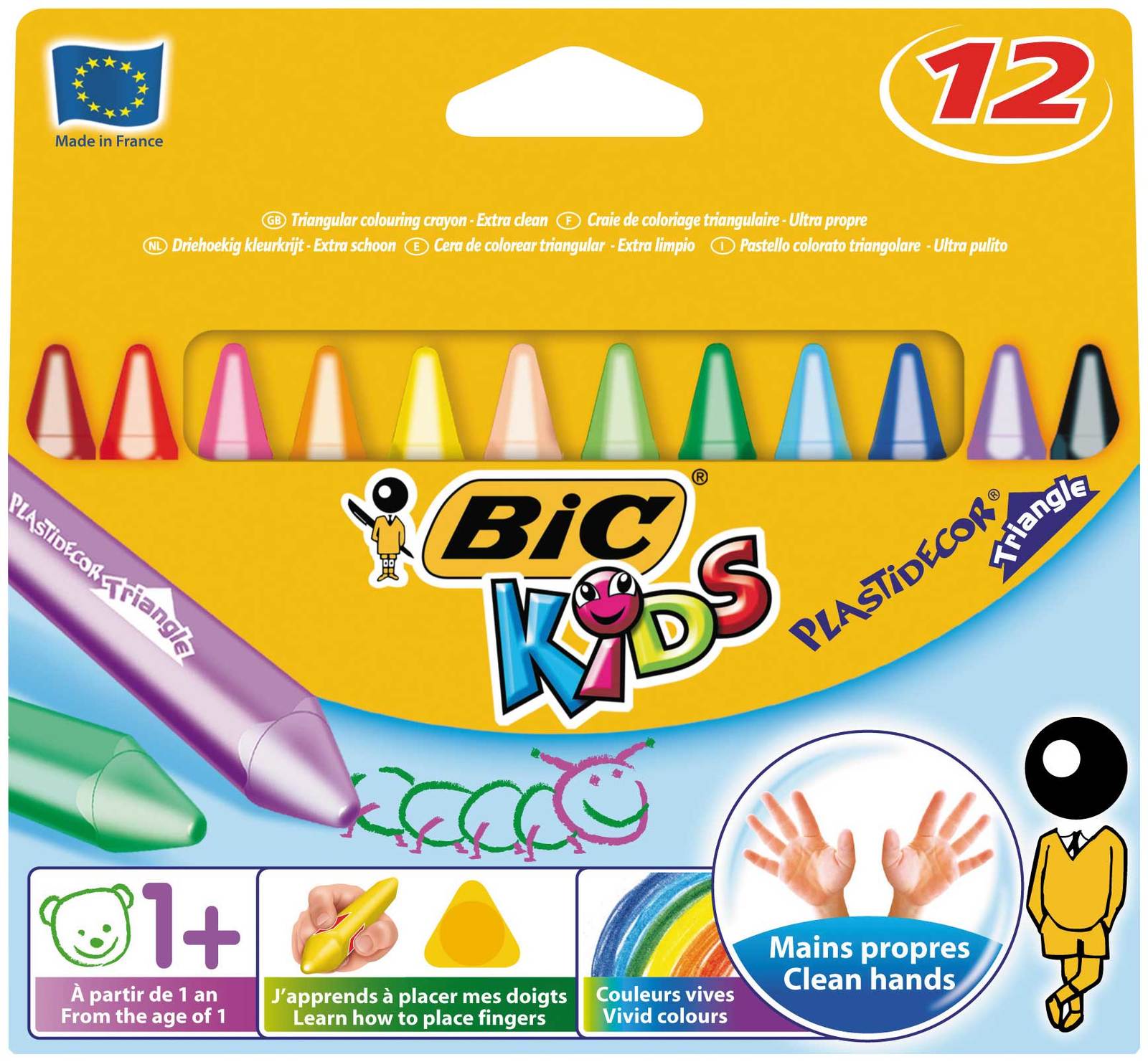 Bic Kids Crayons - Plastidecor Triangular: Pack of 12