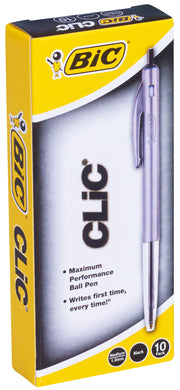 Bic Pen - Ballpoint Clic M10: Medium Black (Box of 10)