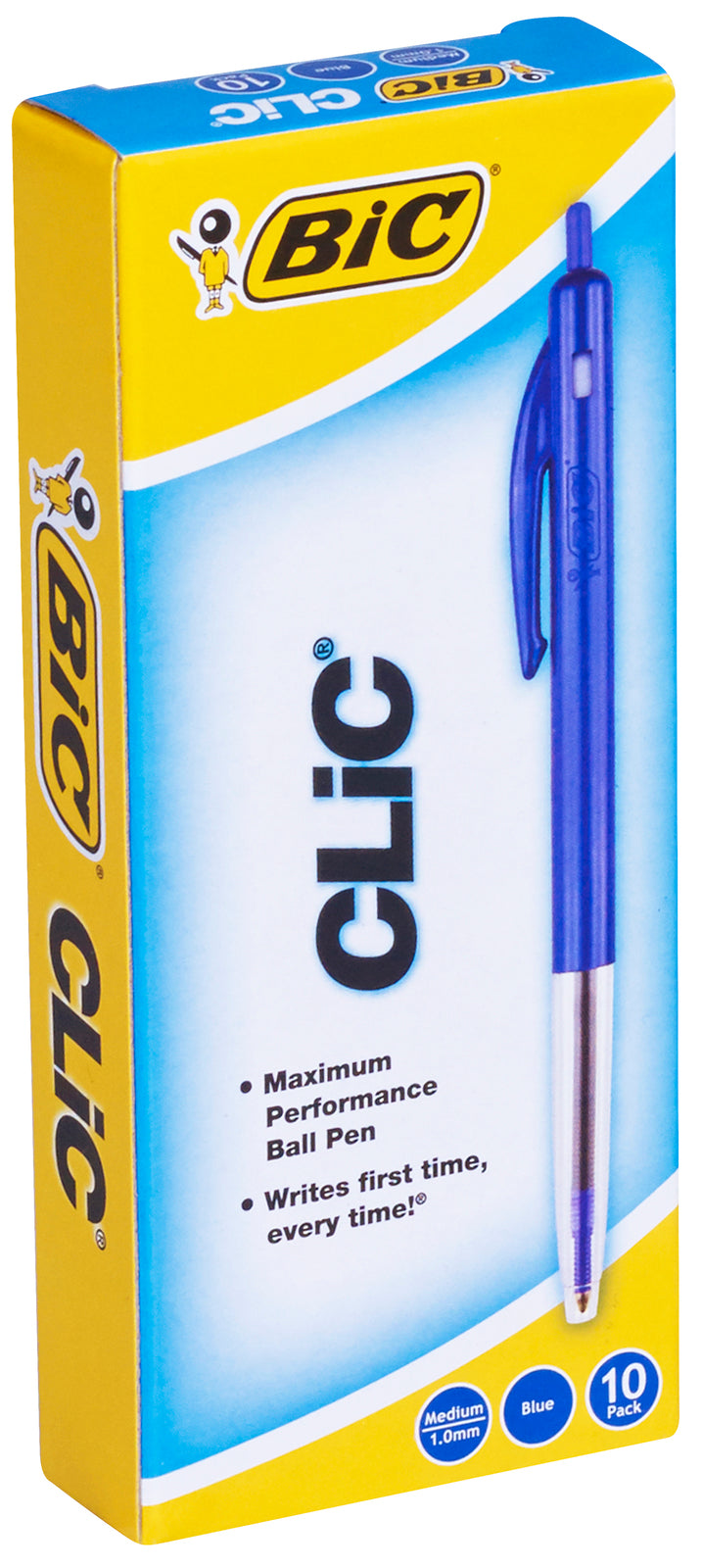 Bic Pen - Ballpoint Clic M10: Medium Blue (Box of 10)
