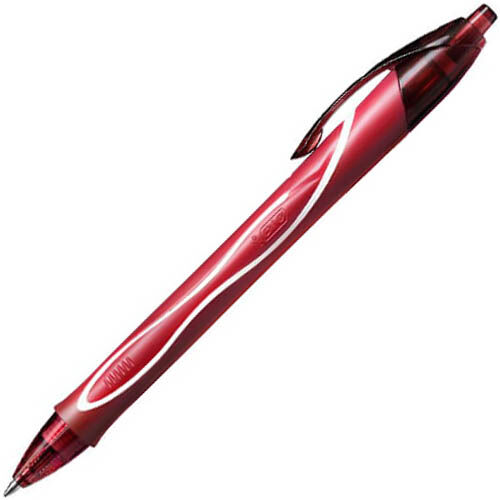 BIC Pen - Gelocity Quick Dry Retractable: Red (Box of 12)