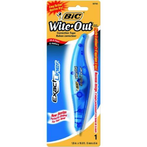 Bic Correction Tape - Wite-Out Exact Liner: 5mmx6m (Pack of 6)
