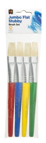 Jumbo Flat Stubby Brush - Set of 4