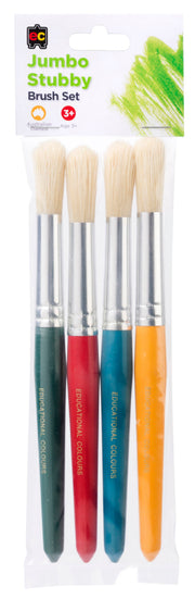 Brush Jumbo Round Wooden Bristle - Pack of 4