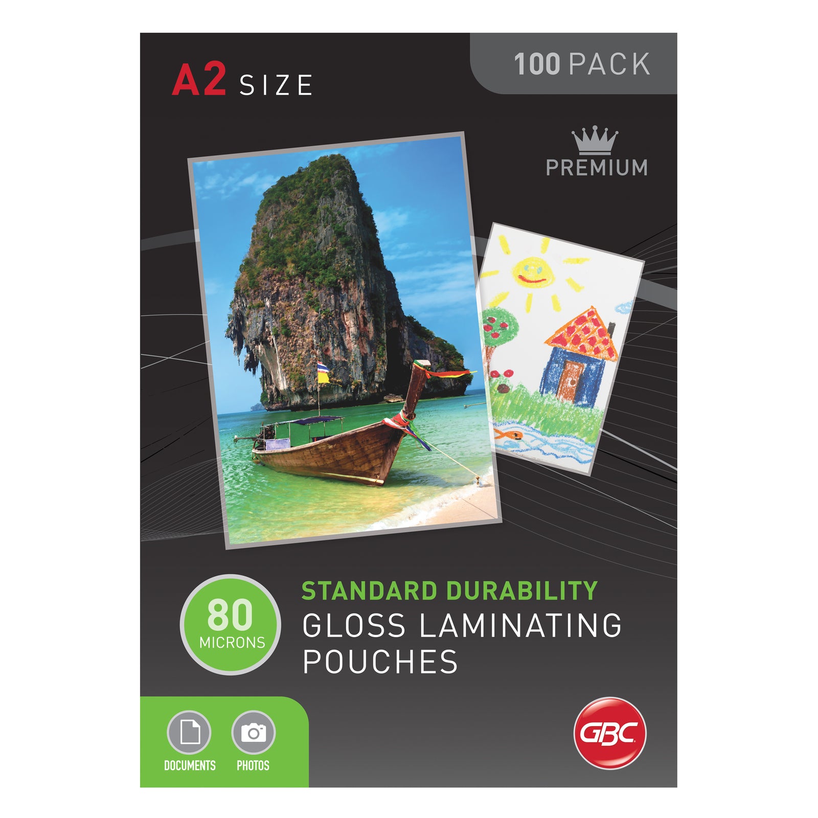 GBC Laminating Pouches - 80 Micron (A2): Pack of 100