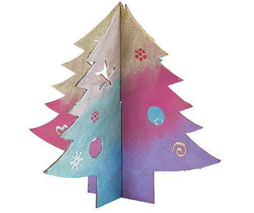 Papier Mache 3D Interlocking Christmas Trees 12cm - Set of 10